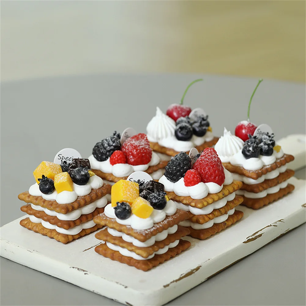 

fake cookie simulation dessert food birthday wedding party supplies mango blueberry strawberry cream sandwich biscuit model