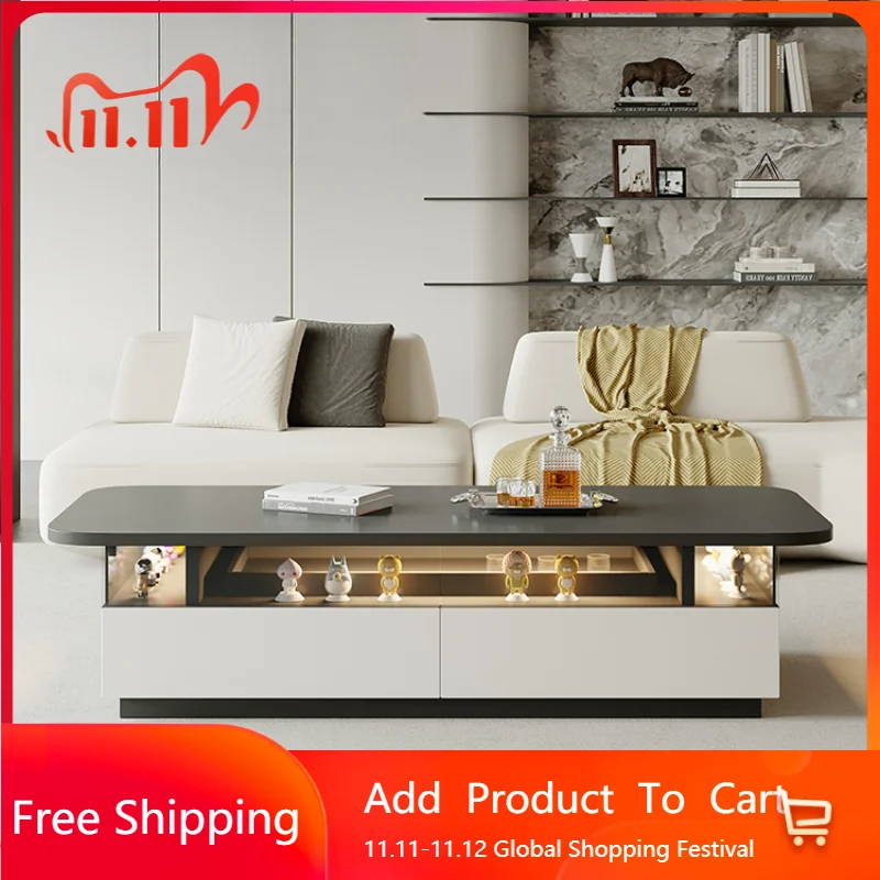 

Office Storage Nordic Coffee Table Luxury Modern Design White Black Coffee Table Minimalist IJapanese Mesas Bajas Home Furniture