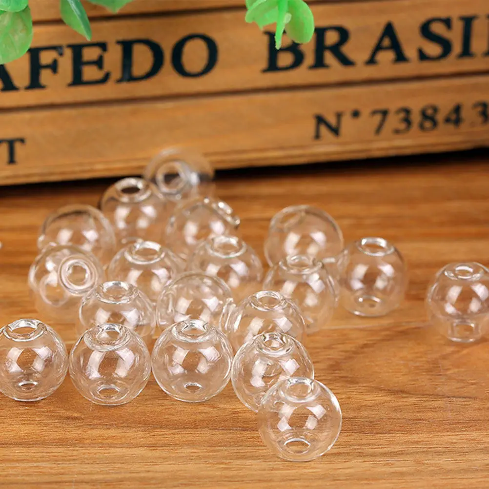 

100Pcs 14Mm Glass Ball Accessories DIY Jewelry Making Supplies Hollow Sphere Beads for Necklace Bracelet Earrings Dangle