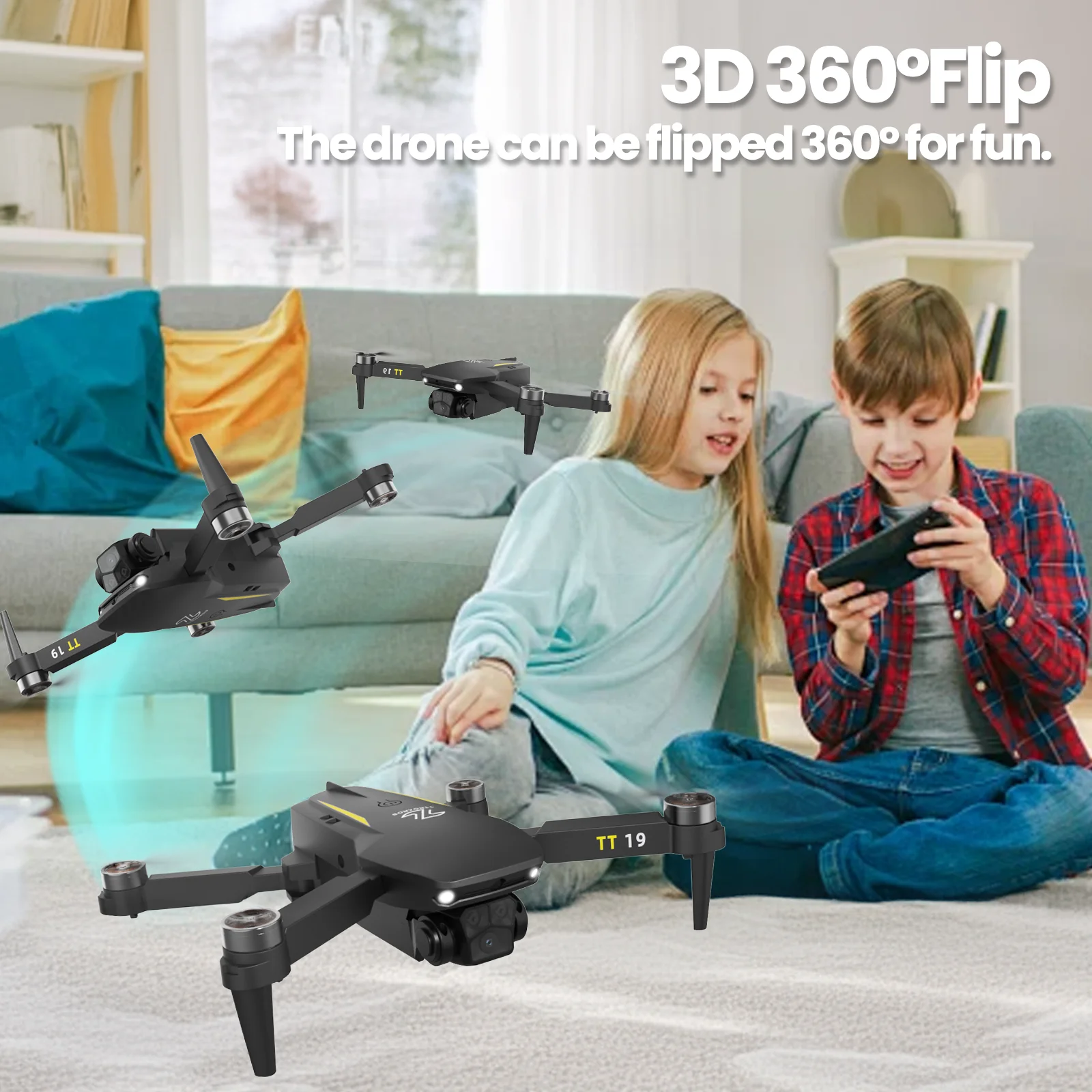 TT19 드론 5G WiFi FPV 장애물 회피 UVA GPS RC 쿼드콥터, 1080P HD 카메라, 브러시리스 모터, 광학 흐름, 초보자 CO