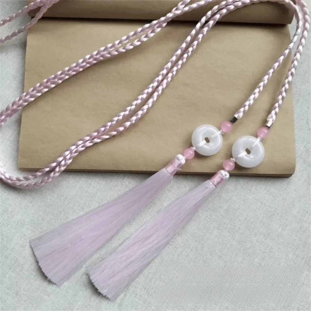 Retro Handgewebter Hanfu Taillengürtel Chinesischer Stil Traditioneller Quasten-Taillenriemen Ping An Anhänger Taillenseil für Männer und Frauen – Detail 9
