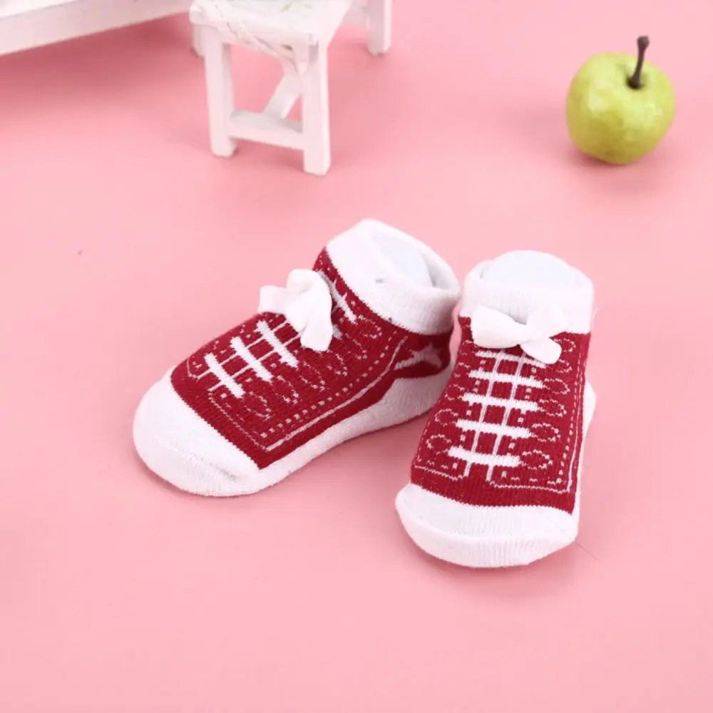 6Pairs Creative Baby Cotton Socks Bowknot Imitation Shoelaces Toddle Short Tube Socks Autumn Spring Breathable Newborn Socks