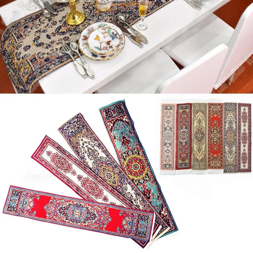 

Ковер для кукольного домика в масштабе 1:12, разноцветный миниатюрный тканый ковер в турецком стиле, игрушечная мебель, игровой домик, кукольный домик, настольный флаг