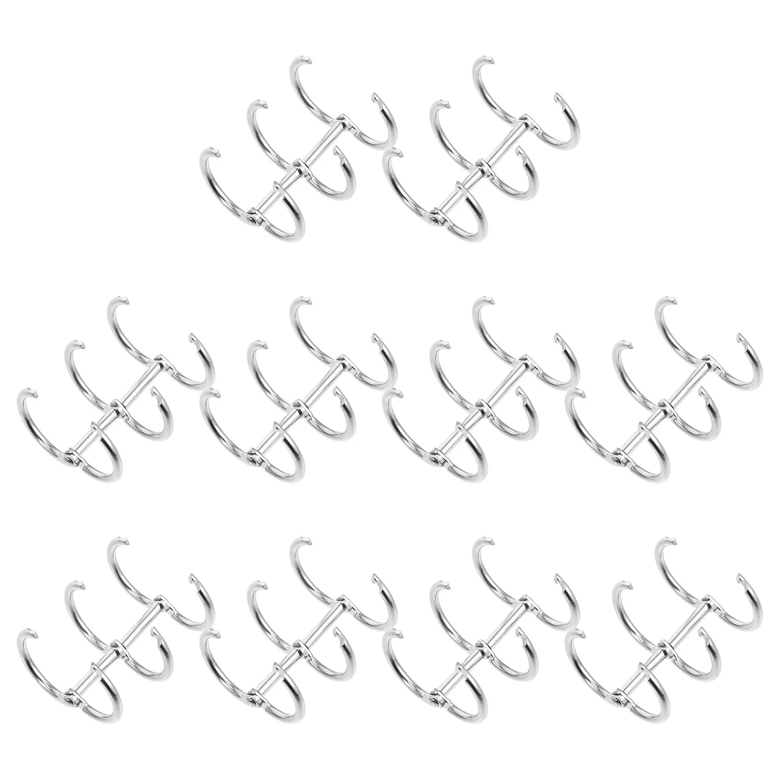 10Pcs Iron Calendar Clasps 3-Ring Openable Loose Leaf Rings for Binder Book Rings DIY Projects Organizer Iron Calendar Clasps
