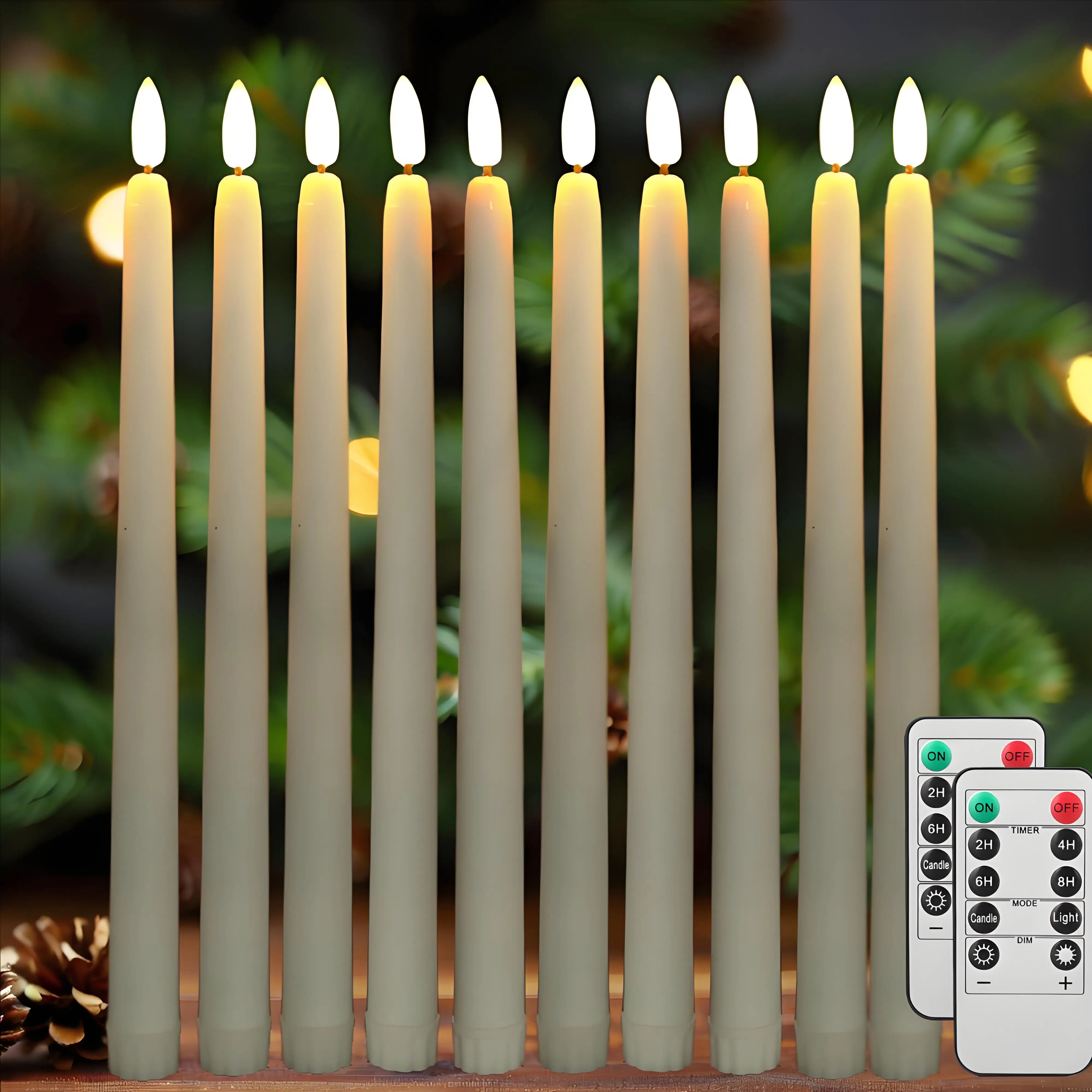 Pack of 12/24Pc LED Flameless Flickering Taper Candles with Remote Battery Operated Tea Lights Home Wedding Decor Candlesticks
