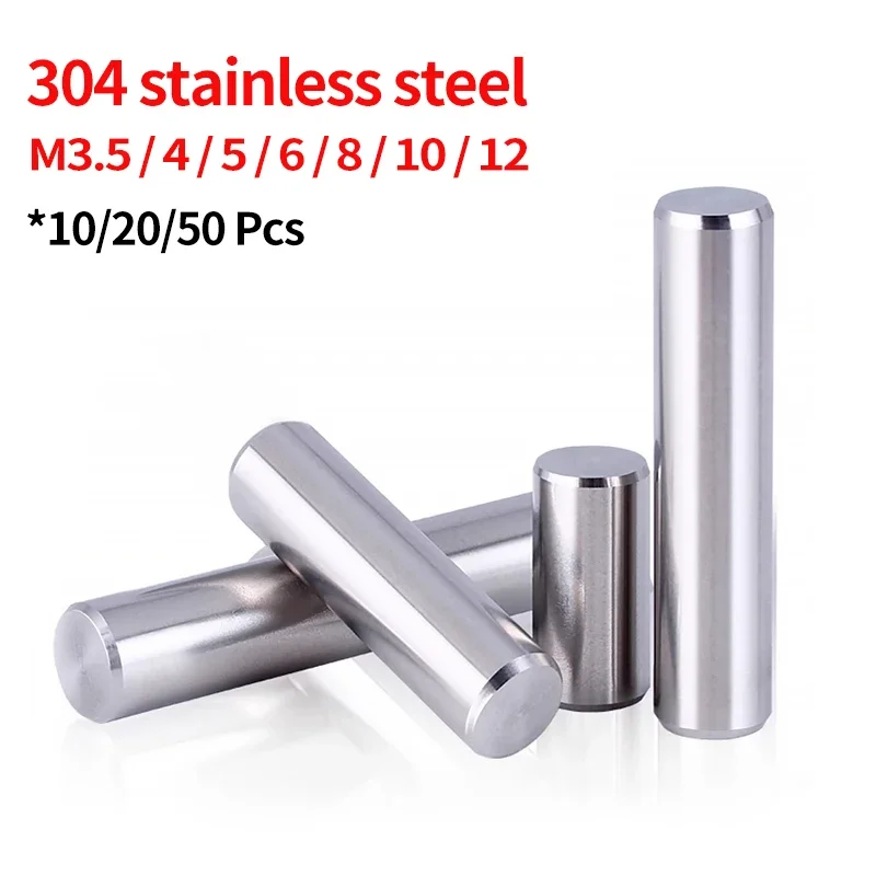 M3.5/M4/M5/M6/M8/M10/M12 304 Stainless Steel Solid Positioning Cold Heading Process Chamfer 5-100mm Cylinder Parallel Pin
