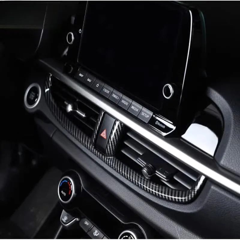 For Kia Morning / Picanto 2018-2025 Center Console Air Vent Outlet Carbon Fiber Pattern Interior Trim