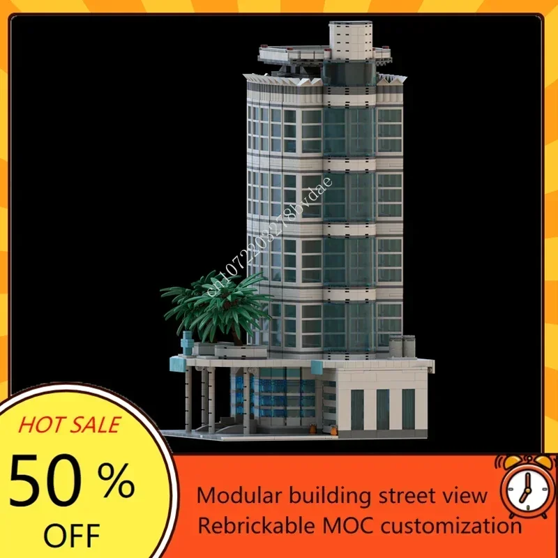 2568PCS South Beach Hospital Modular MOC Creative street view Model Custom Puzzle Architecture Education Assembly Toys Gift