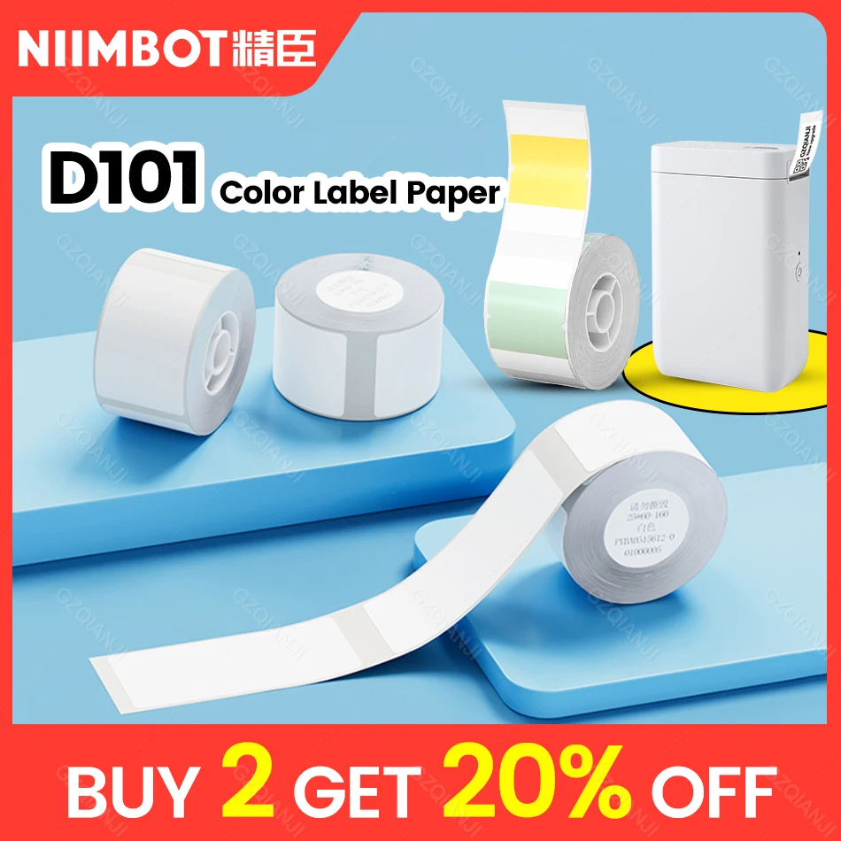 NIIMBOT D101 20 25mm Mini White Color Label Sticker Waterproof for Supermarket Price List Tag Label Roll Paper for Label Printer