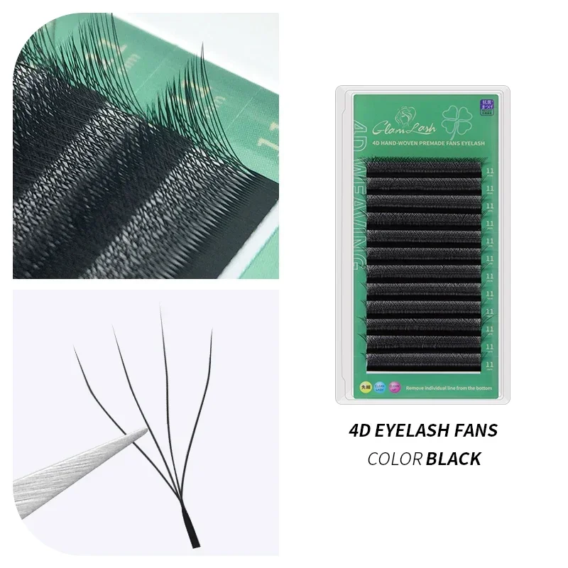 GLAMLASH 4D5D W-förmige Wimpernverlängerung, vorgefertigte Volumenfächer, W-Style-Wimpern, künstlicher Nerz, weich, leicht fächernd, natürliche Wimpern