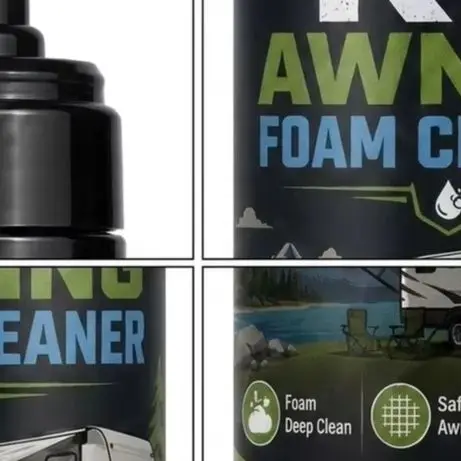 RV Awning Foam Cleaner 100ml Portable Spray Removes Stains Bird Droppings Quick Dry No Disassembly For Camper Tent