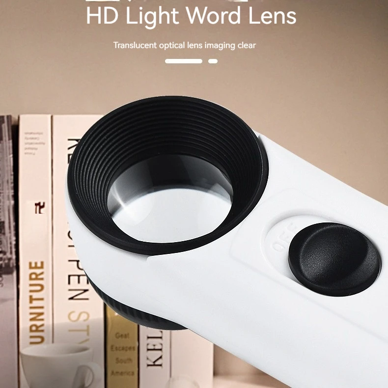 Lupa Led de doble lente para joyería antigua, lupa de 40X, valoración de joyería antigua