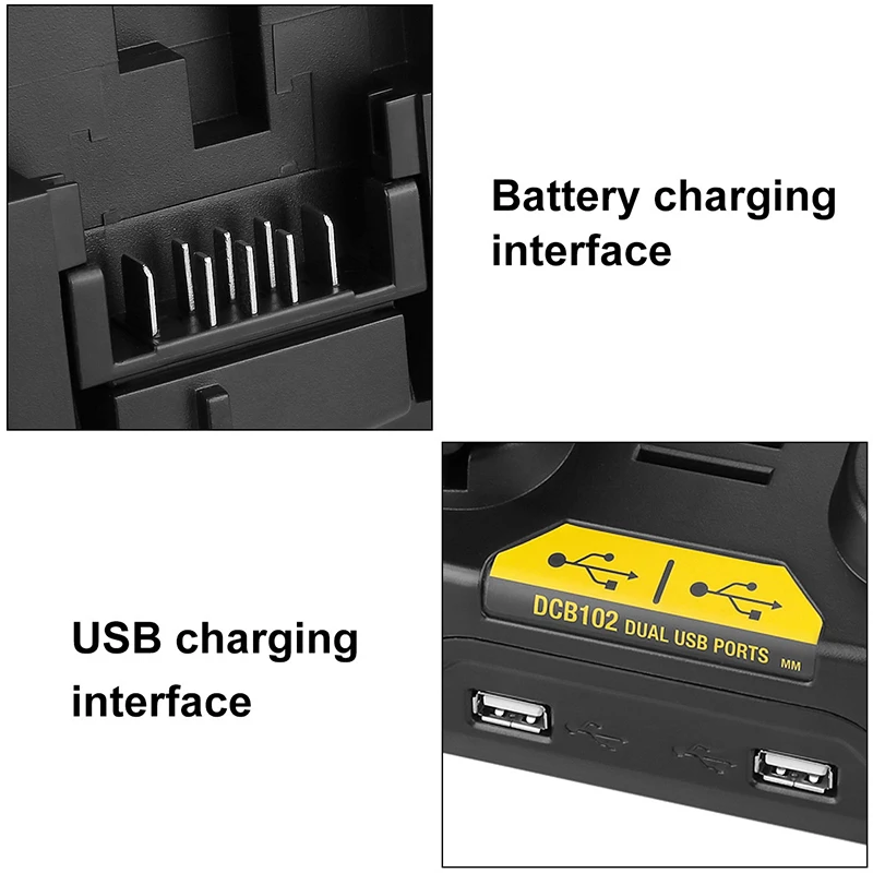 Li-ion Battery Charger DCB112 DCB102 DW1418-MC For DeWalt 10.8V 12V 14.4V 18V DCB101 DCB200 DCB140 DCB105 DCB200 Lithium Battery