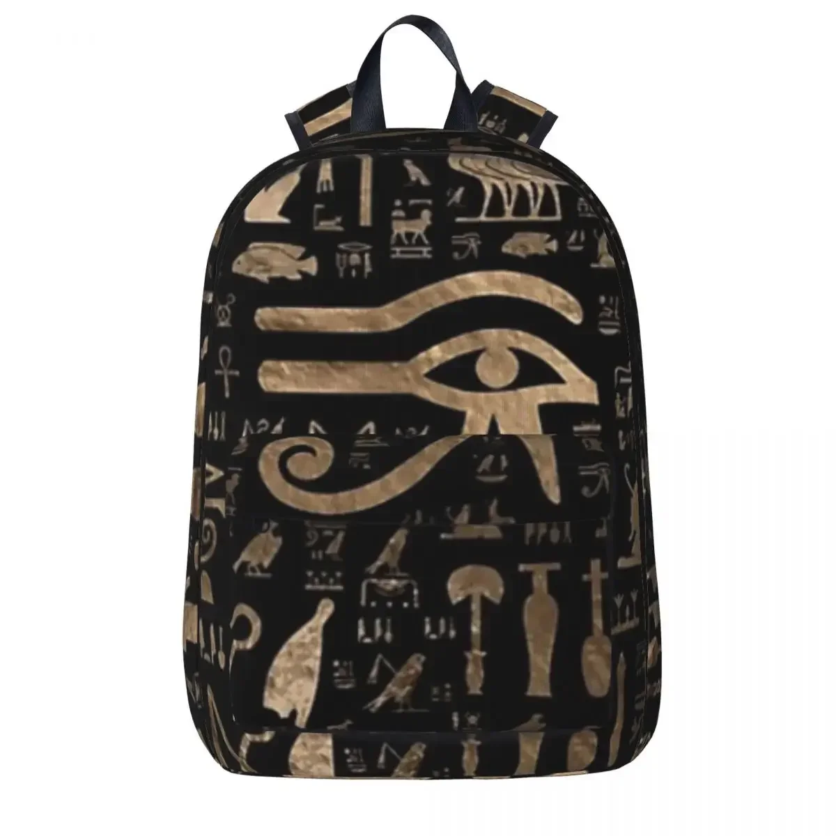 

Ancient Egyptian Hieroglyphs - Black And Gold Backpack Casual Student School Bag Laptop Rucksack Travel Rucksack Bookbag