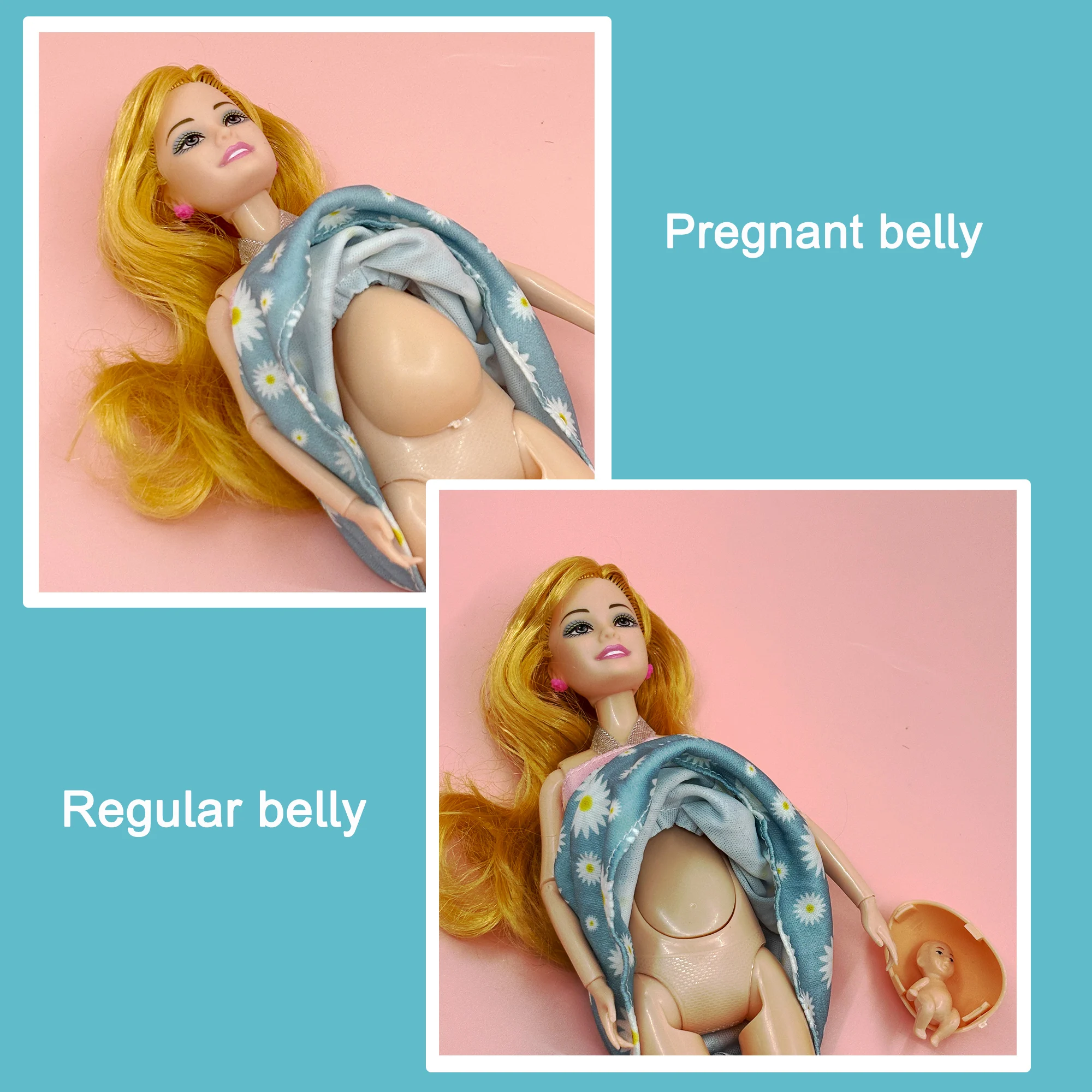 赤ちゃんとおなかのプレイセット,ディナーチェア,ベッド,インタラクティブな教育人形,アクセサリー,プレイセット,誕生日プレゼントを持つ妊婦