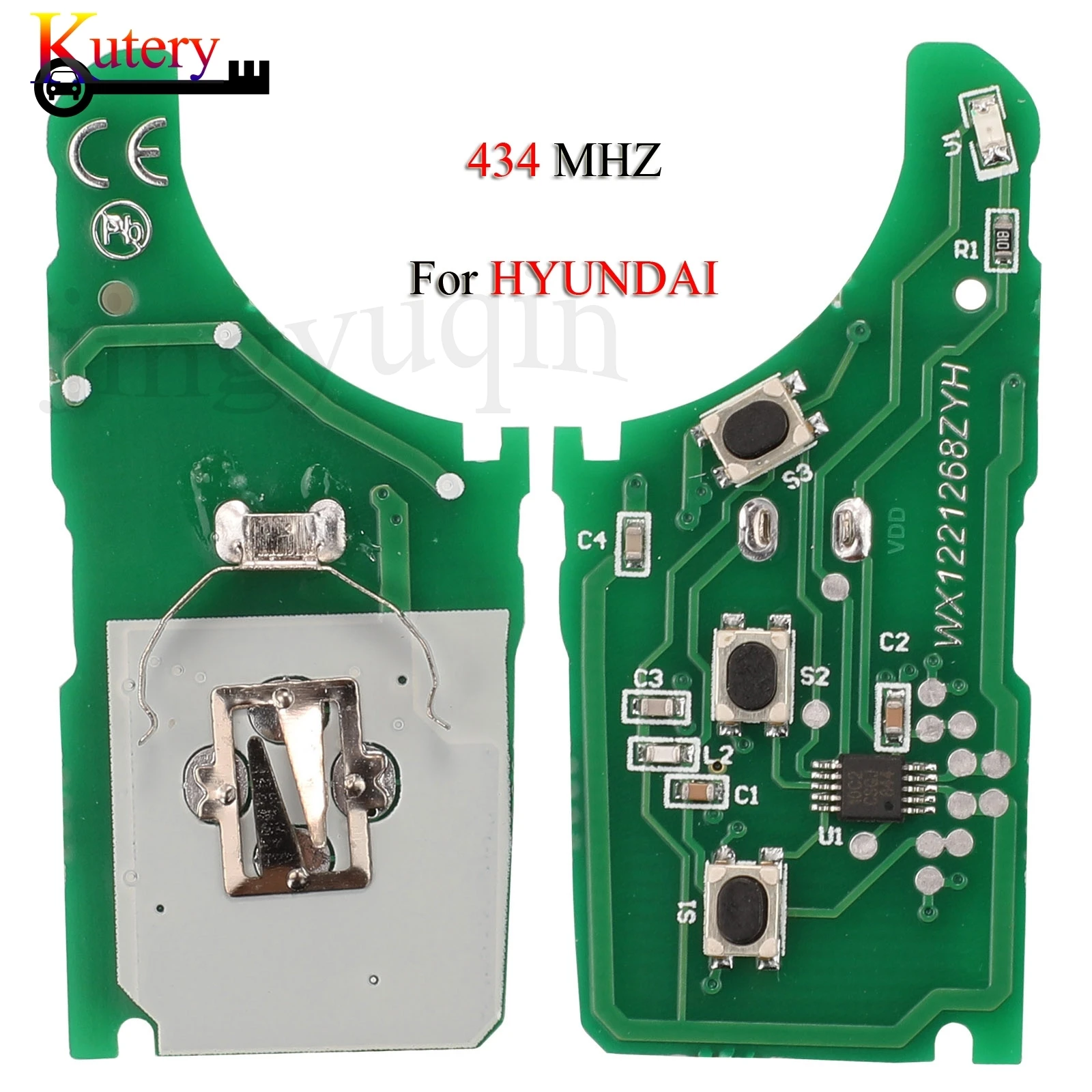 

jingyuqin Key Circuit Board For Hyundai Elantra Tucson I20 I30 IX35 433Mhz 3 Buttons Remote Car Key Board