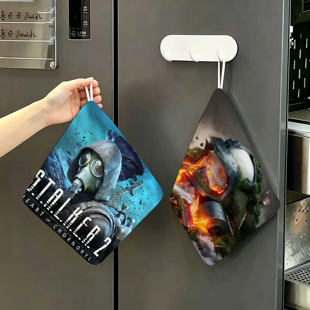 S-STALKER 2 Game Polyester Cotton Hand Wiping Towel, Anti-shrink Hanging Kitchen Cloth for Household Cleaning