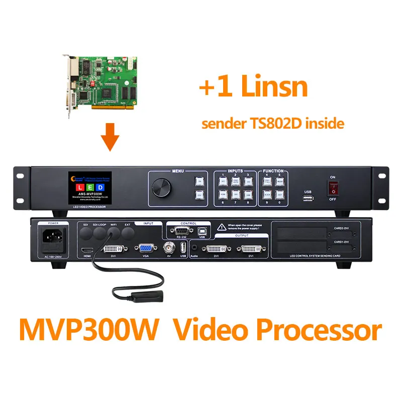 MVP300W LED Video wall USB WIFI Processor Controller Work With Novastar msd300 linsn ts802d Send Card For Full color led screen