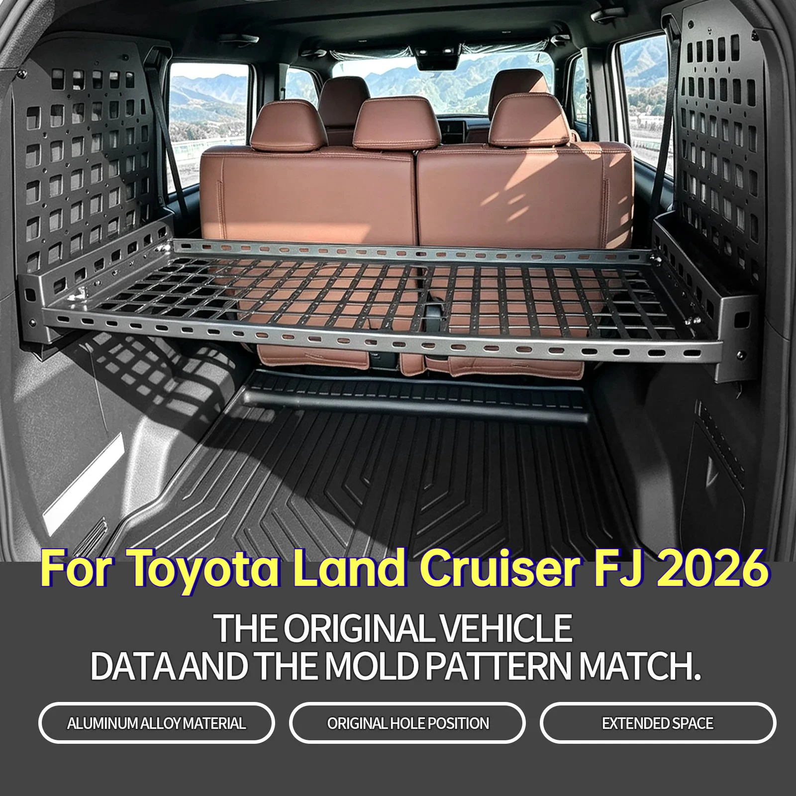For Toyota Land Cruiser FJ 2026 Car Rear Trunk Expandsion Storage Rack Horizontal Frame Left and Right Window Frame Modified