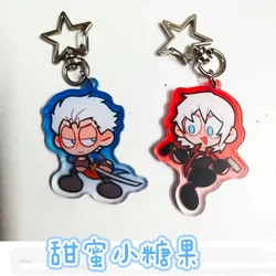 Devil May Cry KeyChain men anime key chain Women acrylic car Cosplay Japan key ring Pendant party phone charm kids friends Gift