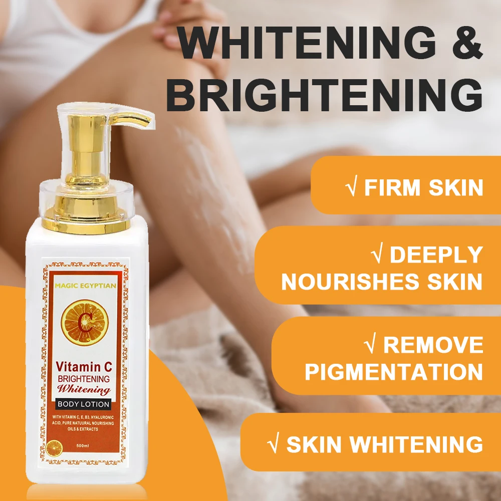 500ml Oranges Whitening Body Lotion Remov rough Skin Glowing Skin Care Cream with Vitamin C Daily Moisturizer Cream