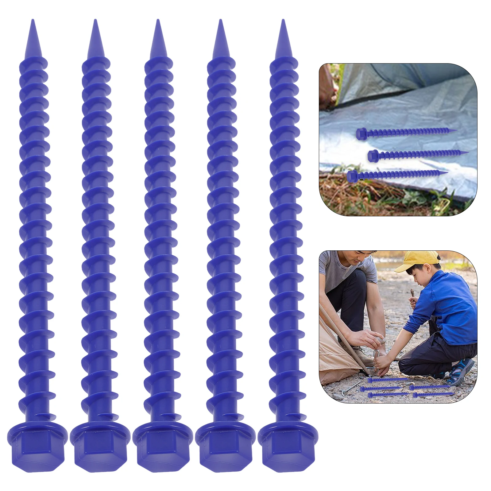

5pcs Tent Pegs Heavy Duty Camping Reusable Plastic ABS for Outdoor Longtime Use Windproof Canopy Awnings Accessories Beach