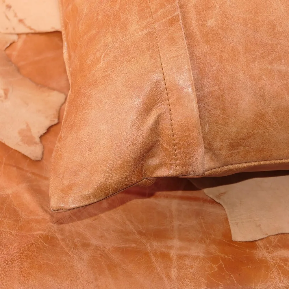 Funda de almohada de piel de cordero 100% - Funda de cojín para sofá - Fundas decorativas elegantes para sala de estar y dormitorio