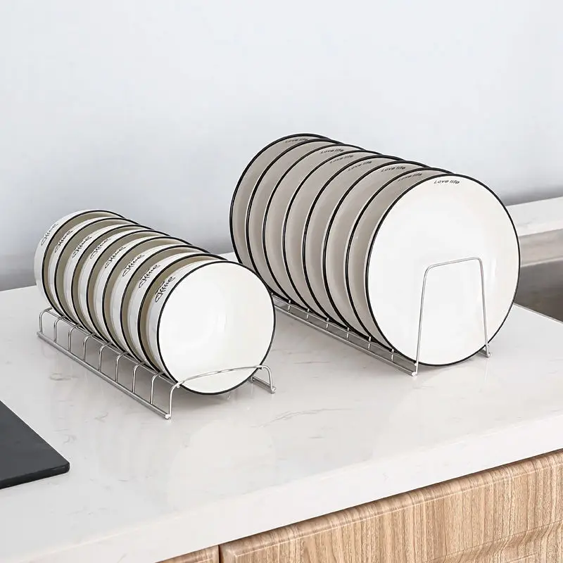 stainless-steel-thickened-drain-dish-rack-kitchen-bowl-plate-storage-rack-home-use-utensil-storage-shelf-modern-simple-style