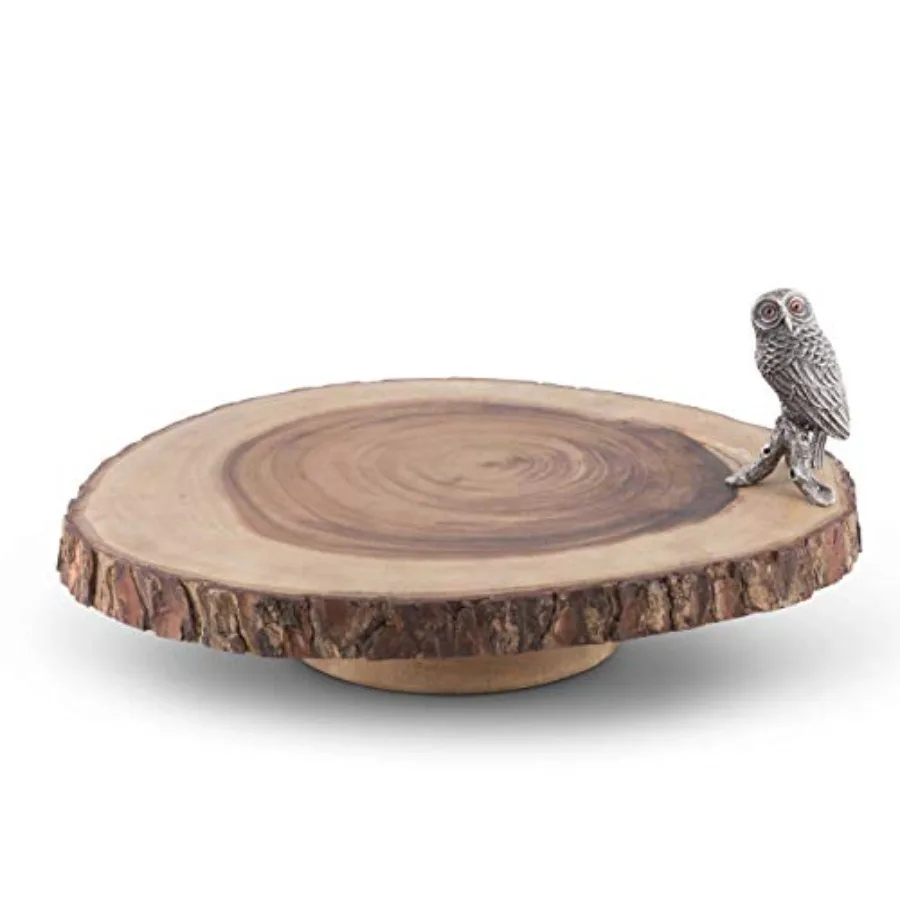

Подставка для сыра и закусок в форме совы, деревянный поднос для торта в деревенском стиле для свадьбы, дня рождения, десертов, кексов