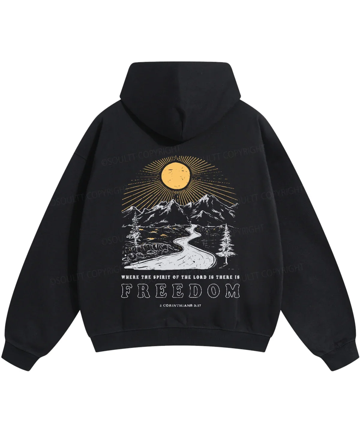 WHERE THE SPIRIT OF THE LORD IS THERE IS FREEDOM Hoodies Christianity Streetwear Fall Fleece Hooded Pullover Unisex Clothing Top