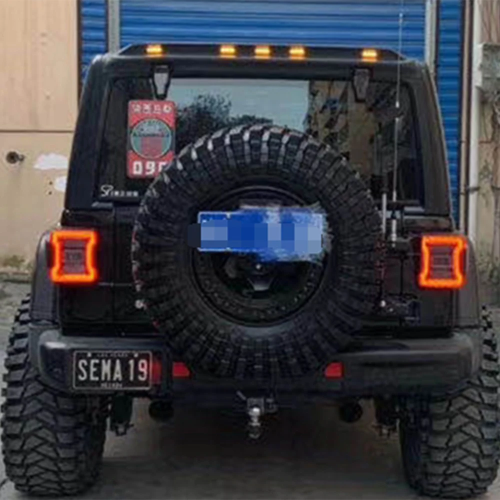 Lantsun J403 Off-Road Rear Deflector ABS Top Sandstone Baffle Guard Deflecto with Light for Jeep for Wrangler JK07-17