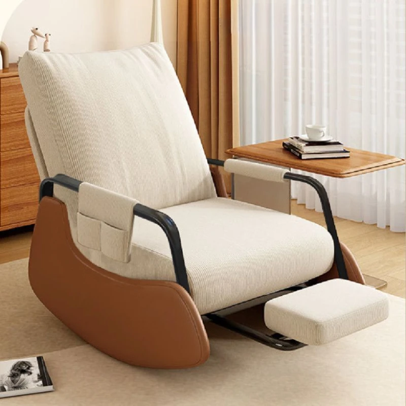 Folding Leisure Living Room Chairs Comfortable Armchair 3 Speed Adjustment Backrest Chair Room Furniture Foot Pedal Design