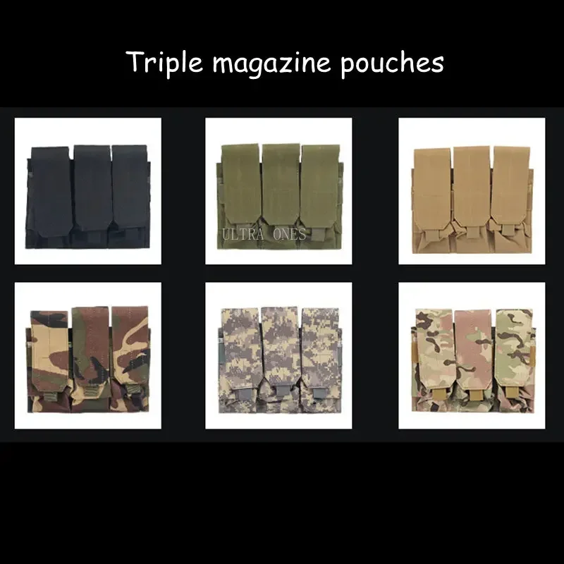 Tactical Triple Magazine Pouches Shooting Hunting Double Mag Bag Paintball Molle Pouch for M4 M16 5.56.223 AK 7.62 AR15