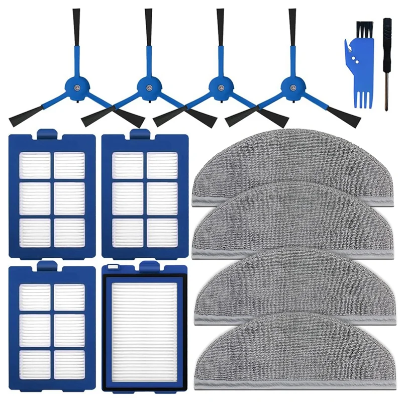 B59B-1Set Parts Accessories For Eufy Robovac X8 Hybrid Robot Vacuum Cleaner HEPA Filters Side Brush Mop Cloth Replacement Parts