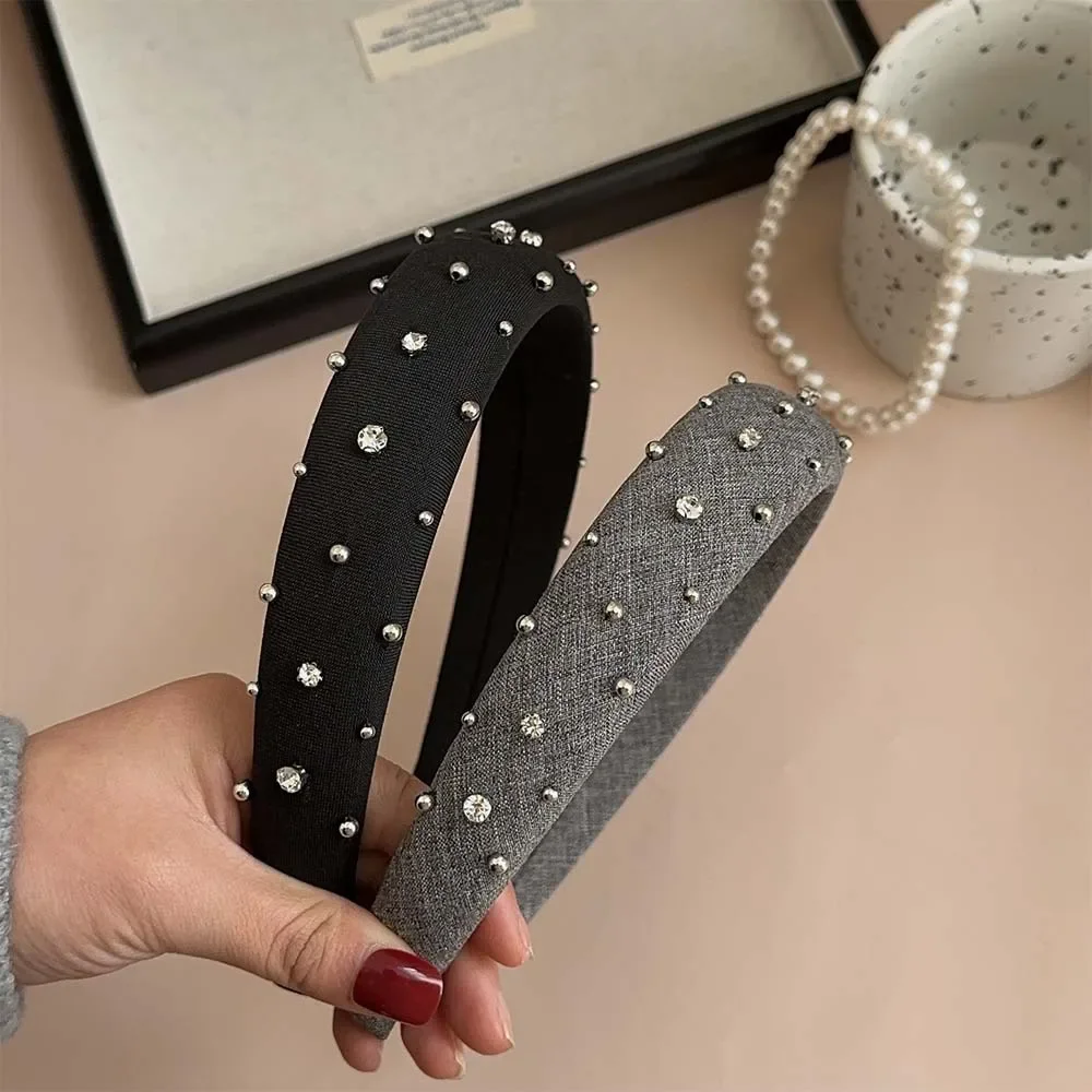 하이 엔드 느낌 한국 헤어 밴드 여성 다이아몬드 우아한 헤어 밴드 여성 헤어 액세서리 진주 머리 장식 헤어 밴드