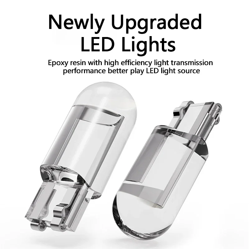 

Car LED T10 W5W Canbus Glass COB 6000k Reading Dome Lamp Marker Wedge License PlateLight Bulb 168 194 192 DC 12V White Blue Red