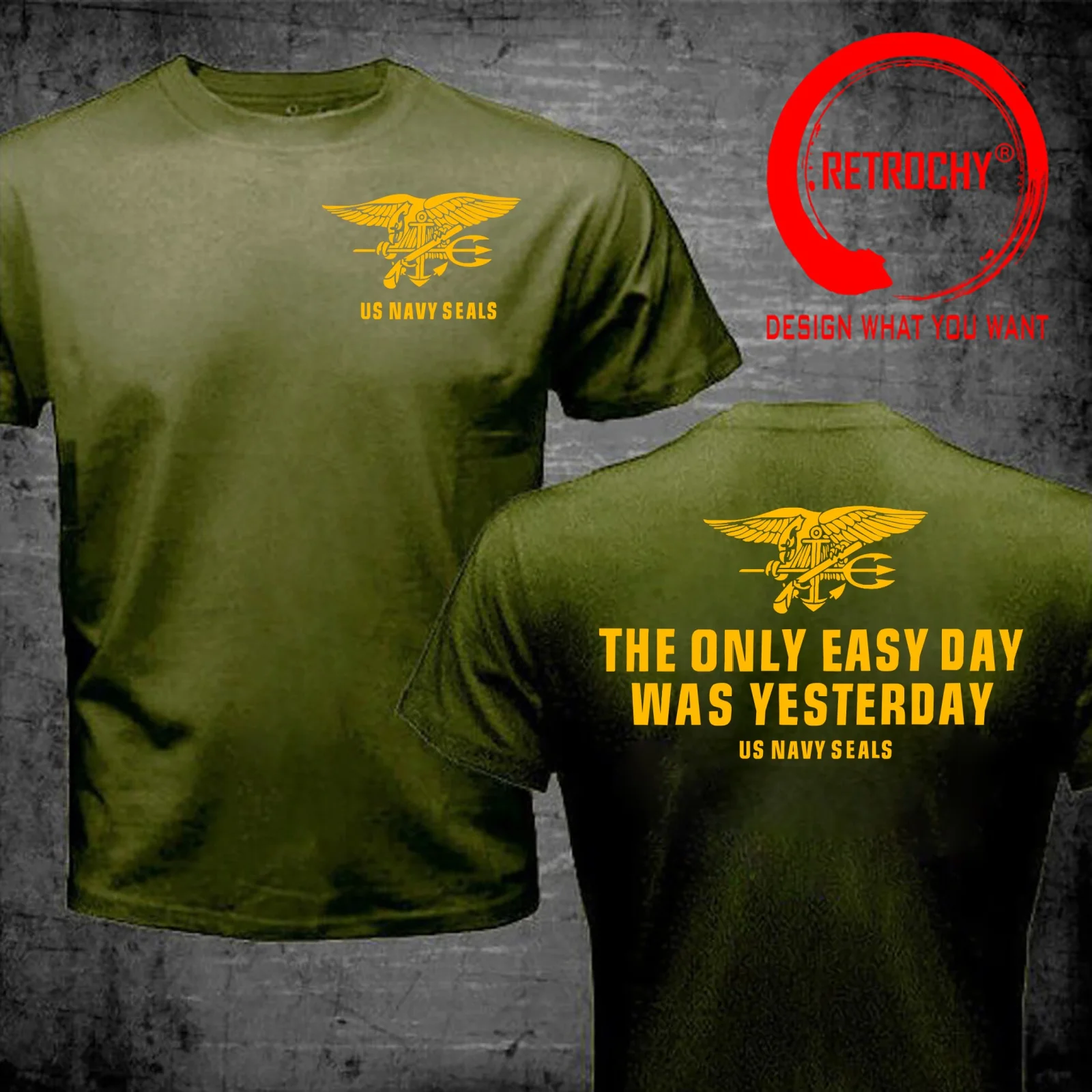 Only Easy Day Was Yesterday US NAVY SEALS T Shirt Men Summer Clothing Fashion Casaul T-Shirt Stylish Streetwear Leisure TeeShirt