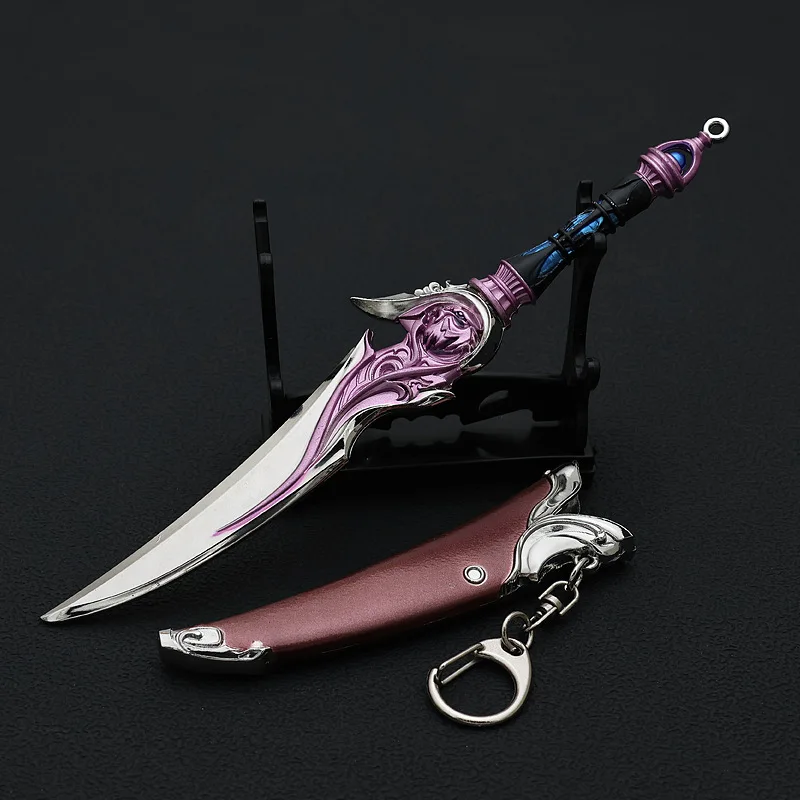LLavero de aleación con colgante de coche, modelo de daga Tigre con vaina, llavero Retro, anillo, bolsa, mochila, regalo de novio, 1 unidad