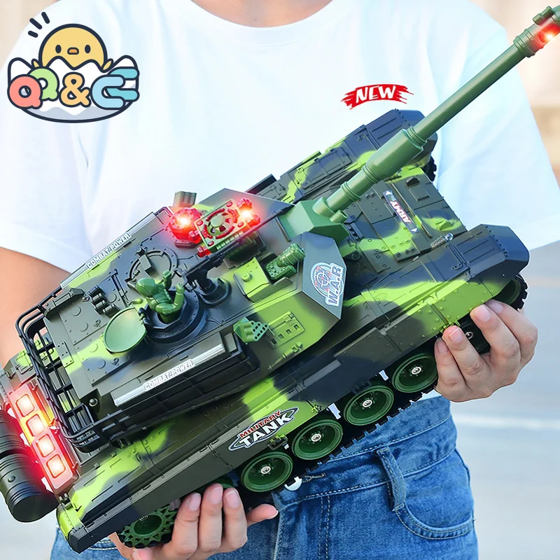 1/12 Big RC Tank Toy Launch Cross-Country Tracked Remote Control Vehicle Charger Battle Hobby Toys for Boys Kids Children Gifts