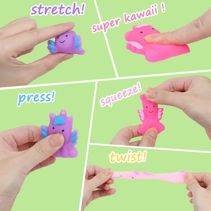 

10pcs Random TPR Unicorn Squeeze Toy Stress Relieving Cute Soft Elastic Cartoon Anxiety Relieving Props Birthday Party Gifts