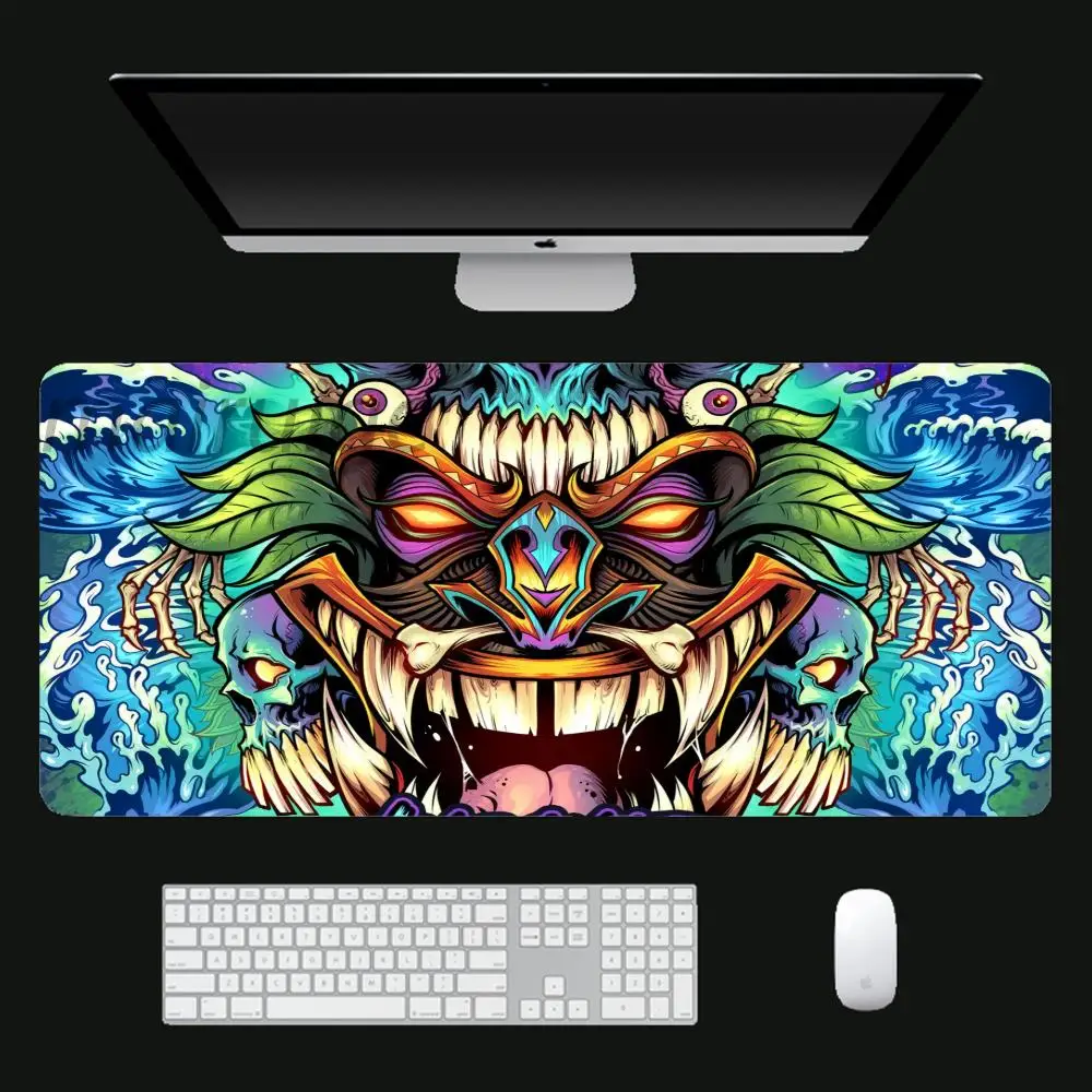 แผ่นรองเมาส์ลายมอนสเตอร์ญี่ปุ่น ขนาดใหญ่ สำหรับคอมพิวเตอร์ สำนักงาน เล่นเกม แผ่นรองโต๊ะ XXL ยางกันลื่น ขอบเย็บ แผ่นรองคีย์บอร์ด แผ่นรองโต๊ะยาว