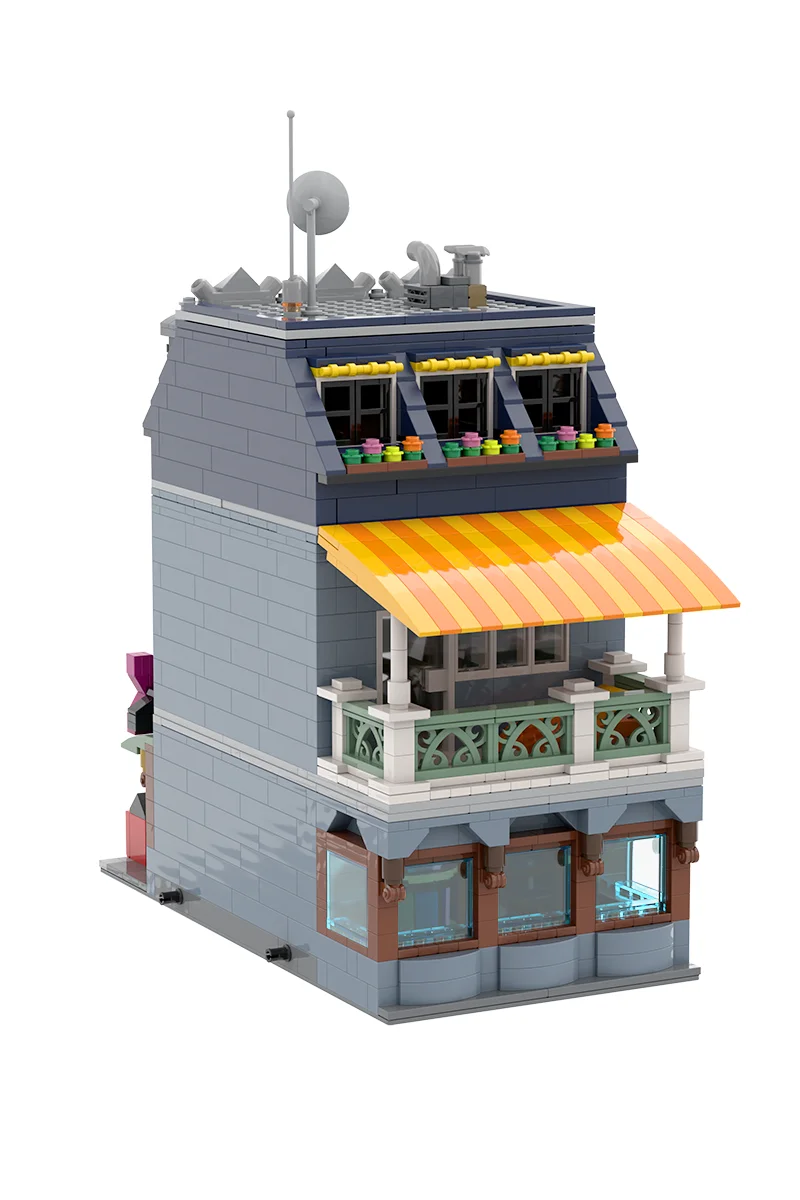 MOC Modulare Piccola libreria Building Blocks Modello Piccola libreria Architettura Street View Mattoni Assemblaggio Giocattoli Regali fai da te per bambini