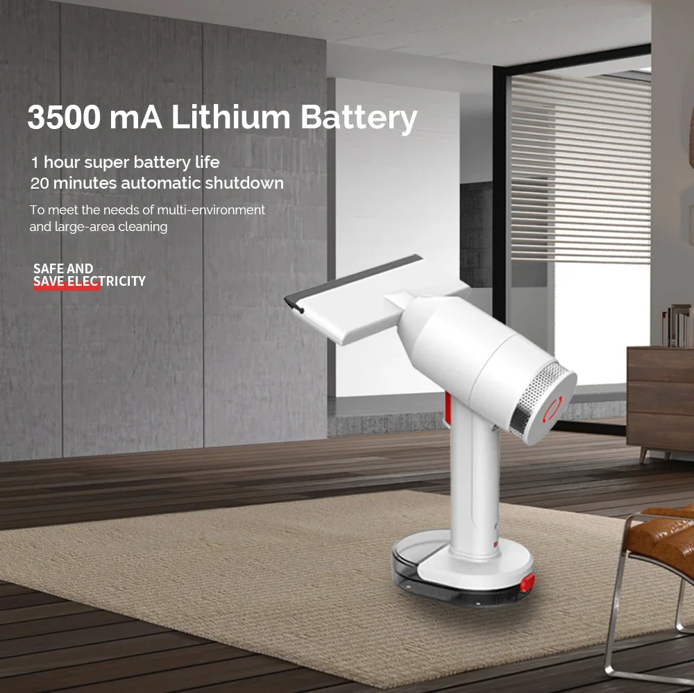 Electric Cordless Rechargeable Cleaning Equipment Window Vacuum Cleaner With Washer