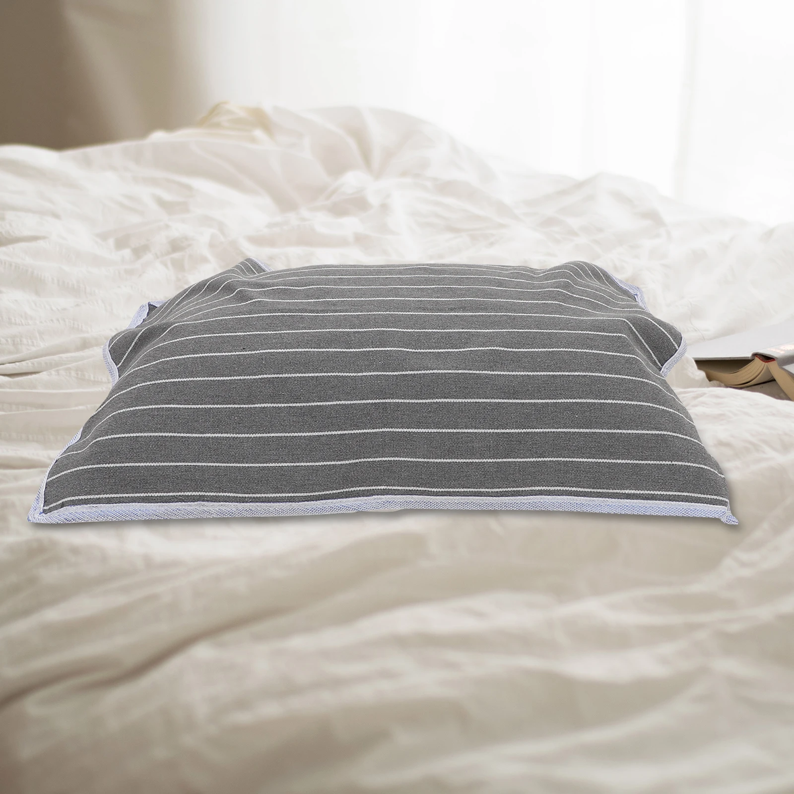 

2 Pcs skid Breathable Cloth Pillow Towel Protector Pillow Protector Gray Striped Design Reusable Nonskid Fashion Cover