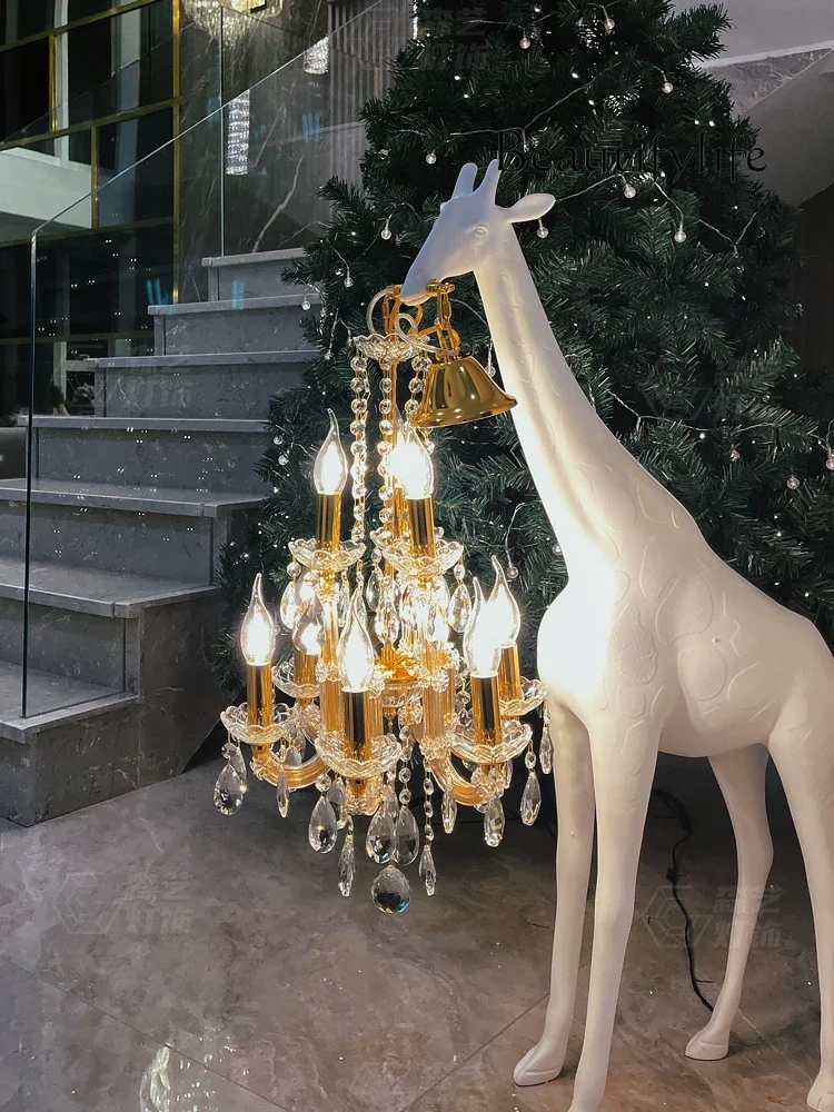 Large Art Giraffe Sculptured Ornaments Floor  High-End Hotel Lobby Creative Animal  room decoration accessories