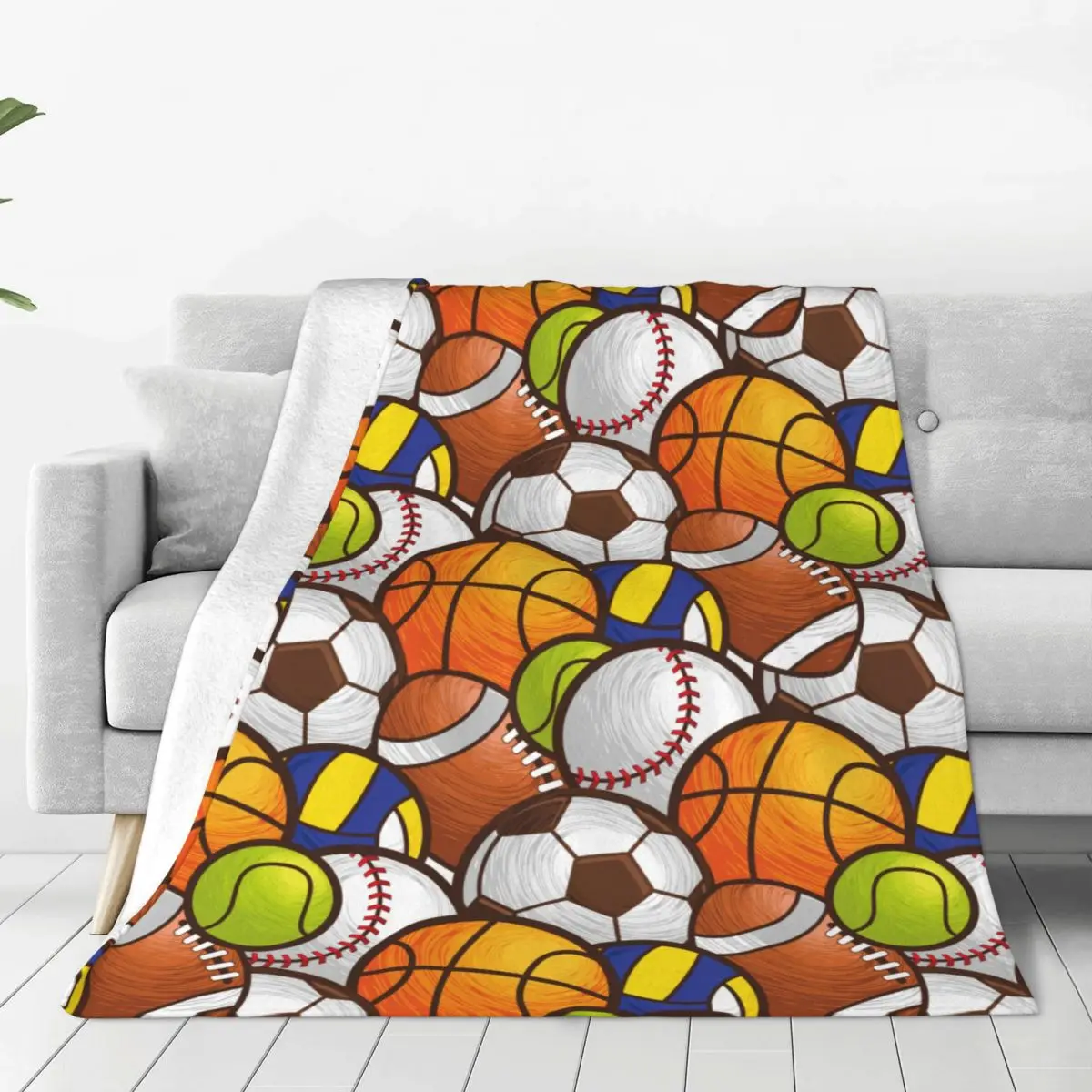 Sport Baseketball Merch Blankets Fleece Bed Baseball Ball Throw Blanket Comfortable Ultra-Soft for Travel Bedspread