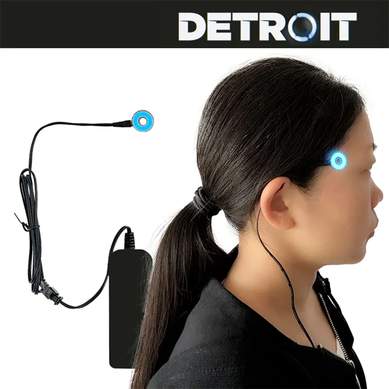 Lámpara de centelleo de Detroit Become Human Cosplay Connor RK800 Kara AX400 Head Temple Light State, anillo circular, accesorios de Halloween