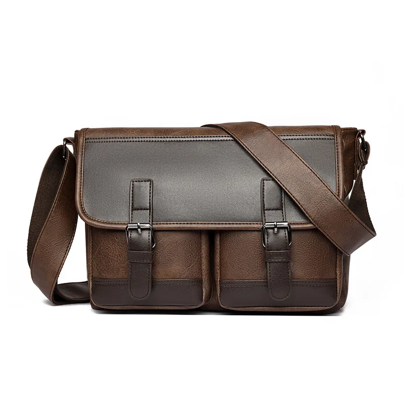 

Brand Men Shoulder Bag Vintage Leather Luxury Handbag Business Messenger Bag for Man 2026 Large Transverse Male Crossbody Bags