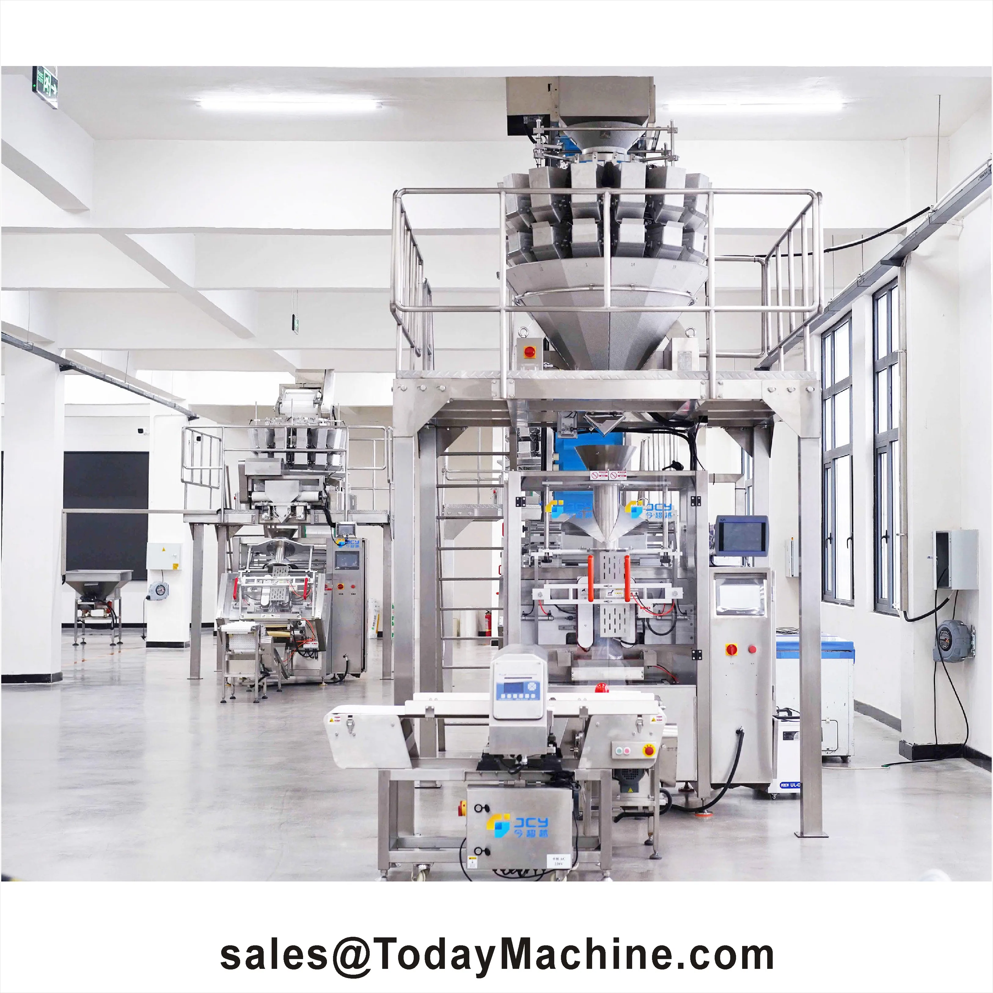 Factory Automatic 10/14 Heads Combination Weigher Cans Bottles Filling Packaging Machine for Granule