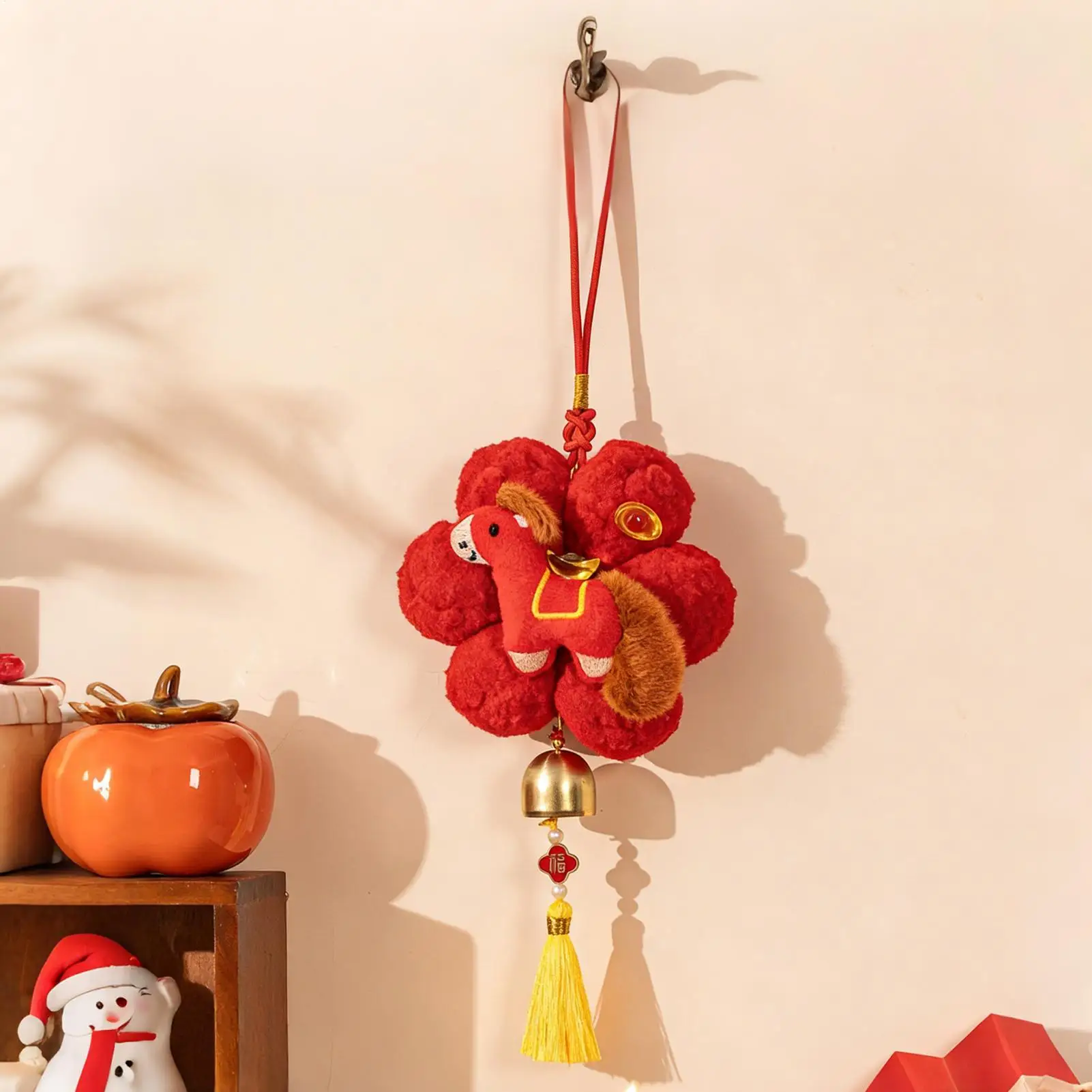 New Year Decorations 2026 Plush Chinese Home Decor Soft Hanger Window Tree Ornaments For Living Room Wall Bedroom Balcony Door view 2